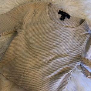 Cream Forever 21 Knit Crop Top